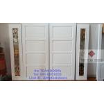 ประตูไม้สัก กระจกสเตนกลาส ชุด 4 ชิ้น (บานเปิด-ปิด)