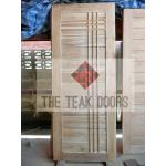 TD176 ประตูไม้สัก บานโมเดิร์น คาดเส้น ขนาด 80X200ซม.