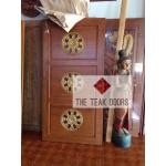 TD125 ประตูไม้สัก ลายธรรมจักร ขนาด 80X200 ซม.