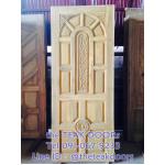 TD157 ประตูไม้สัก โค้งแสงทึบ ขนาด 80x200ซม.