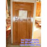 TD165 ประตูไม้สัก บานเดี่ยว 1 ช่องกระจก ขนาด 80X200ซม.