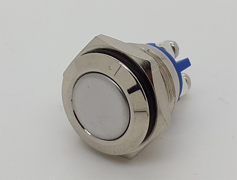 สวิทย์กดติดปล่อยดับ แป้นกดเรียบ ขนาด16mm