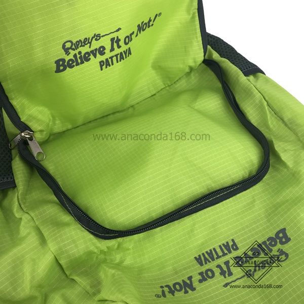 กระเป๋าเป้สะพายหลังพกพาพับเก็บได้ สกรีนโลโก้