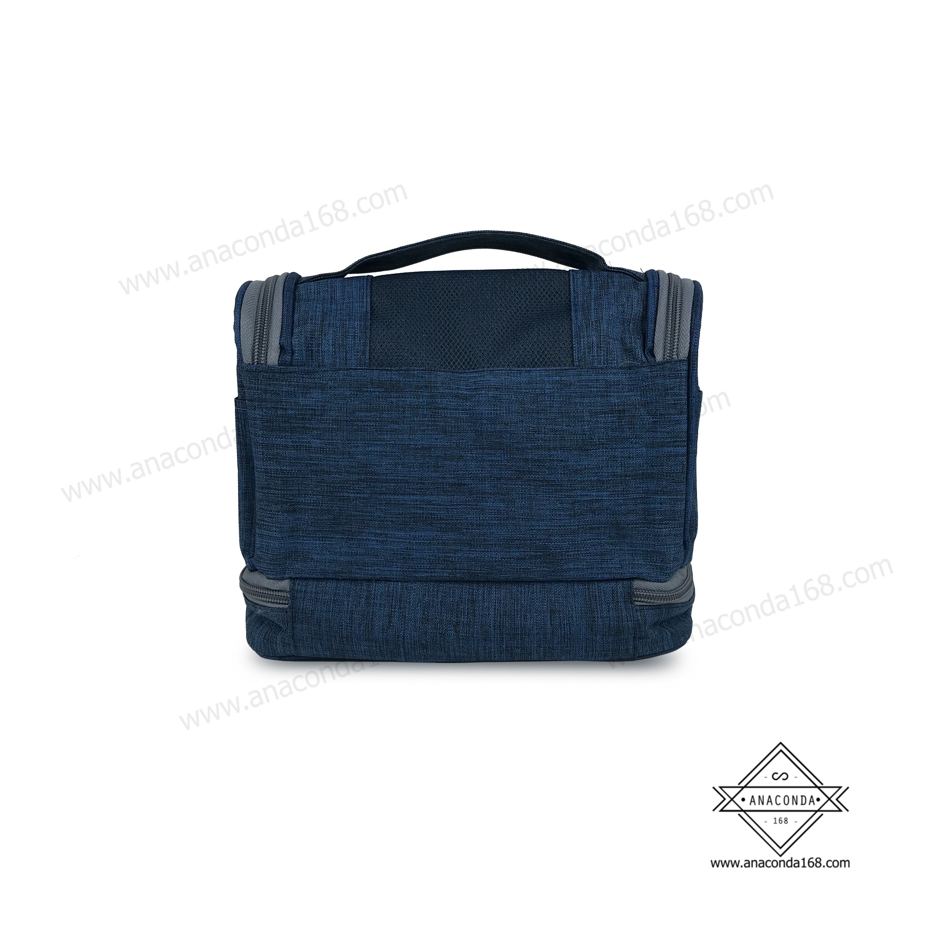 กระเป๋าจัดระเบียบอุปกรณ์อาบน้ำ-เครื่องสำอาง 2 ชั้น มีหูหิ้ว