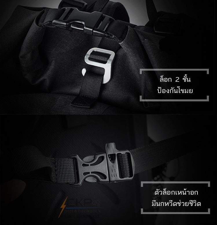 กระเป๋าเป้กันน้ำ 100% Rhinowalk รุ่น TF710 สีดำ