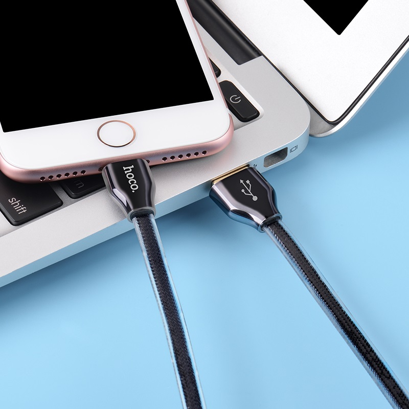 สายชาร์ทเจลลี่ หัวไอโฟน สายแบน หัวทอง ชาร์ทเร็ว ทนทาน ไม่พันกันแน่นอน X7 Golden Jelly dazzling charging cable 1.2m 2.4A for Apple Lightning