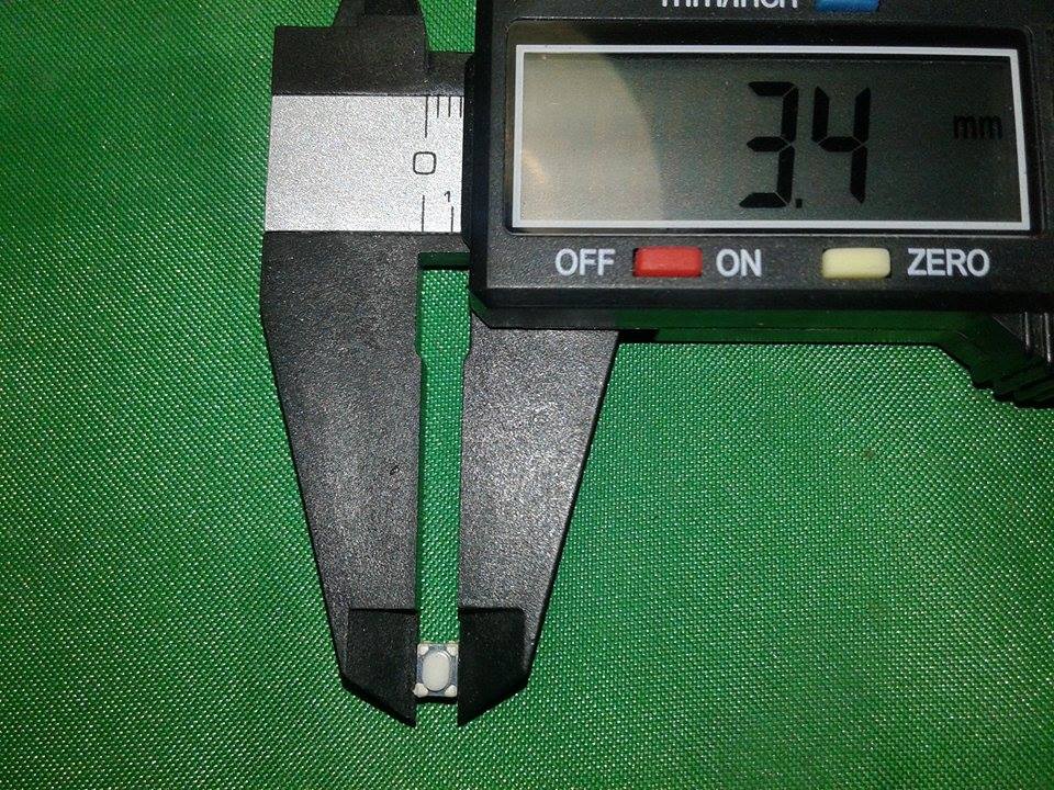 ไมโครสวิทย์ ปุ่มกดบนแผง PCB PCBA absขาวทรงรี 3.4x4.3x2.5 mm