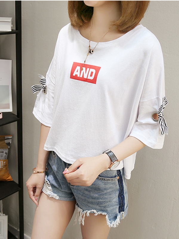 เสื้อครอปแฟชั่นเกาหลี สีขาว