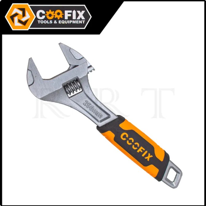 COOFIX ประแจเลื่อน 10 นิ้ว รุ่น CFH-B01003-10 มีสเกลบอกระยะ ด้ามจับเสริมยาง ปากกว้าง 30 มม.