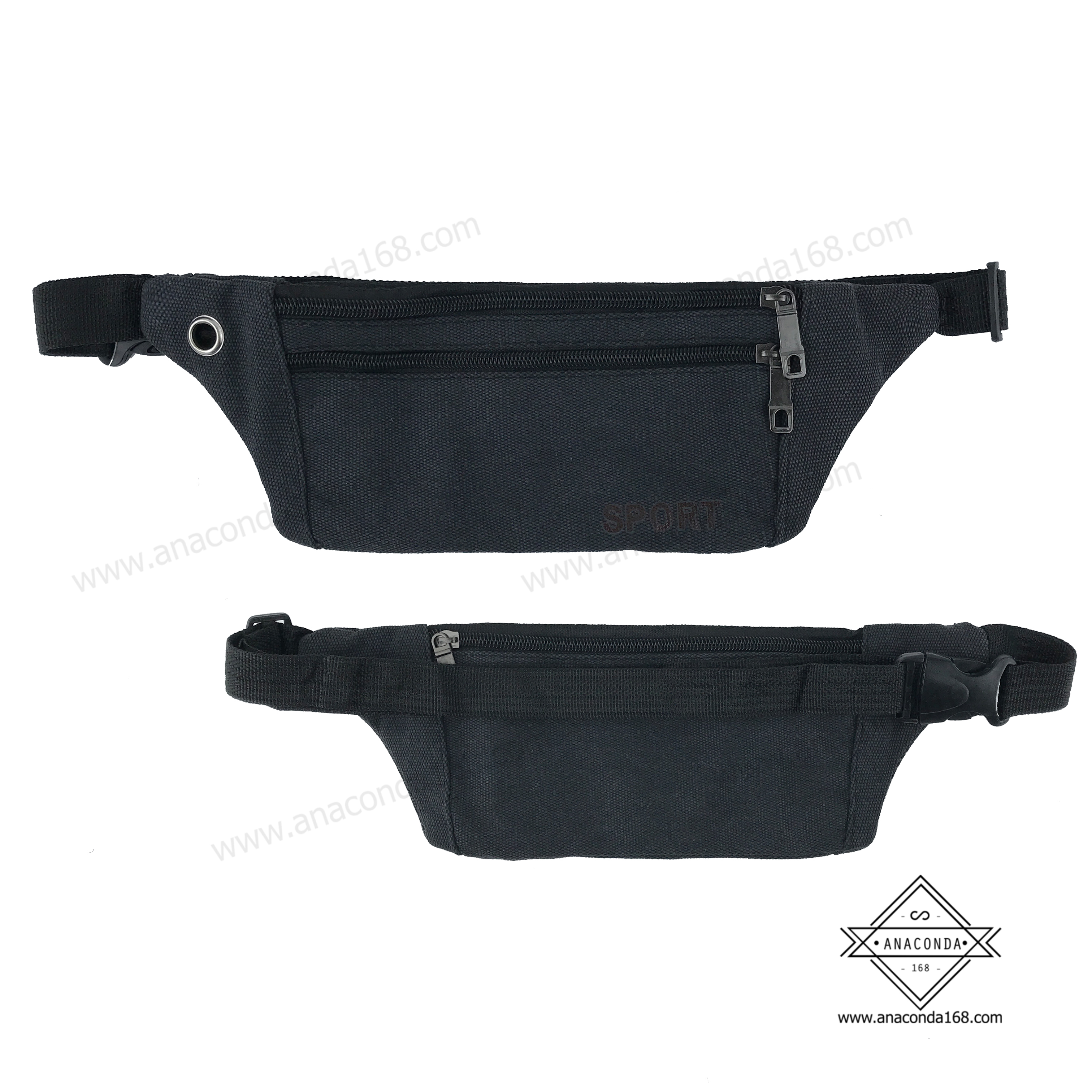 กระเป๋าคาดอก-คาดเอว Sport 3ซิป ผ้าแคนวาส V.1