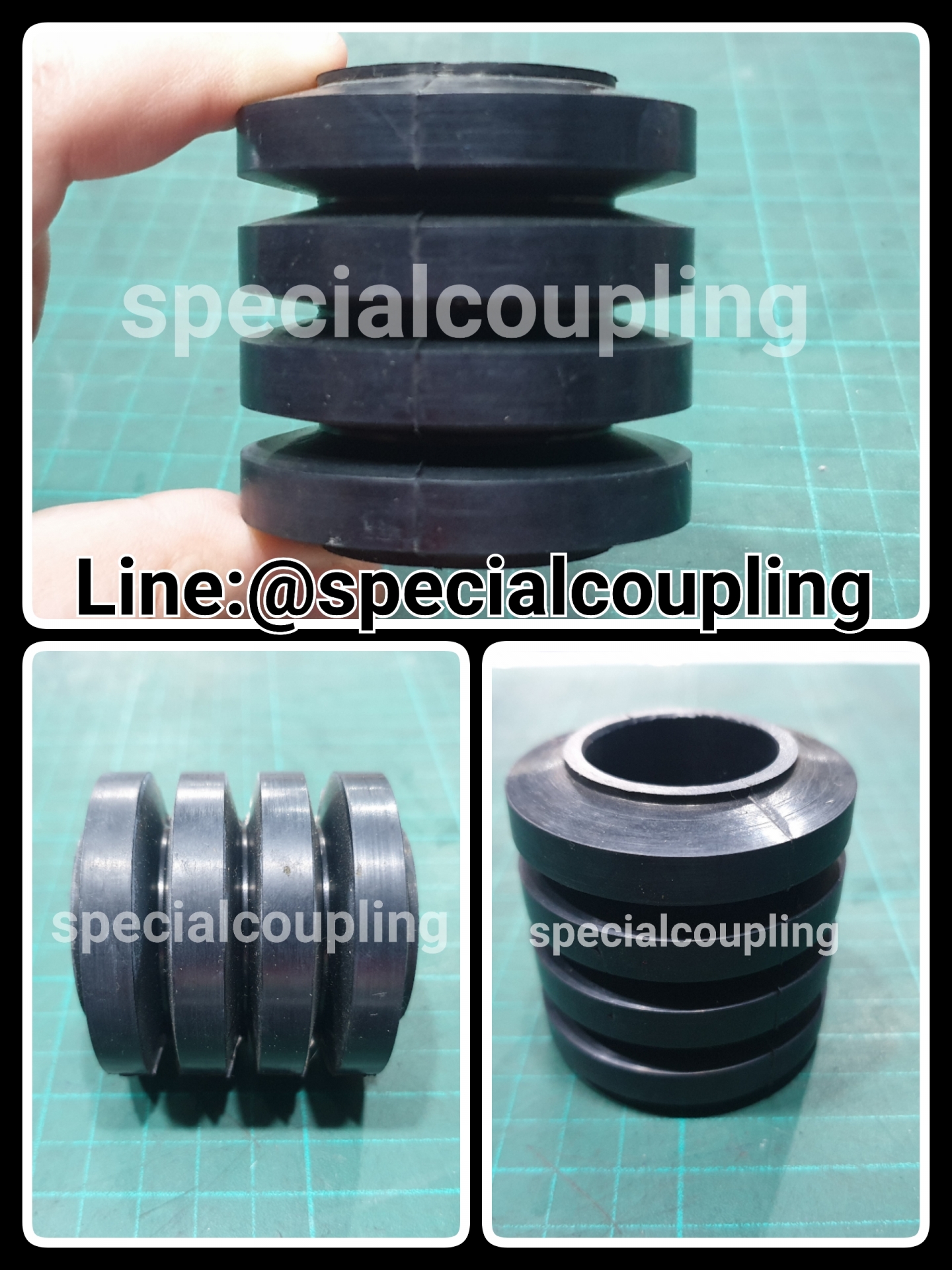 บุชยูรีเทนสีดำขนาด OD 55 x ID 30 x L 55 mm.