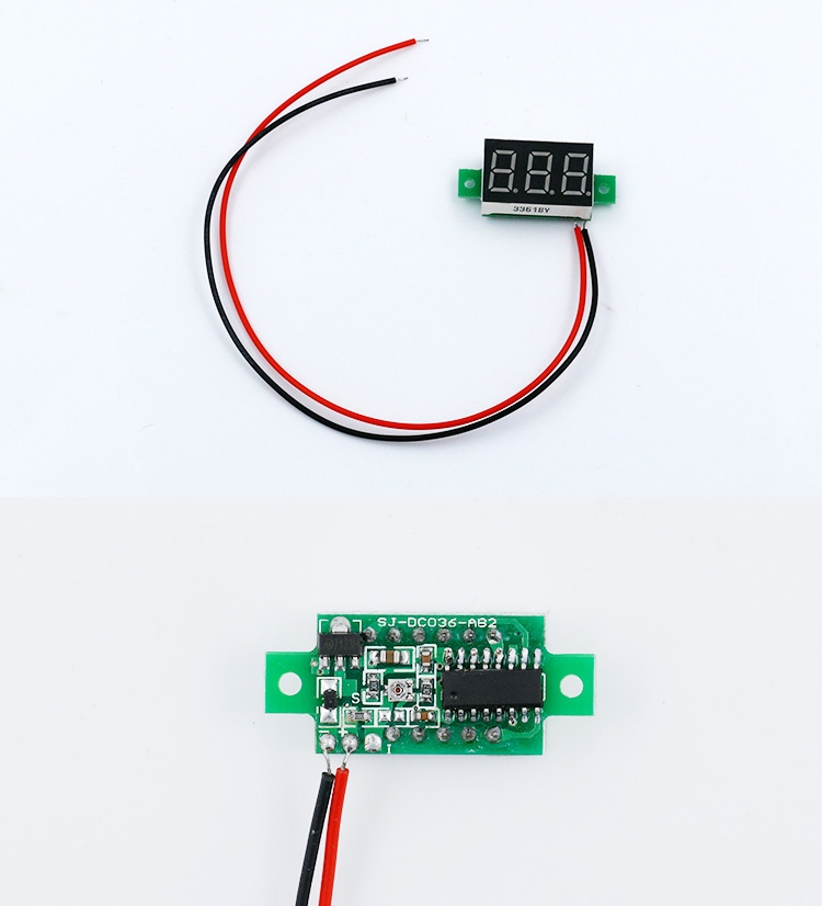 จอLEDสีเขียว วัดโวลท์ VOLTMETER ขนาดจอ 0.36" 10*15*23มม.