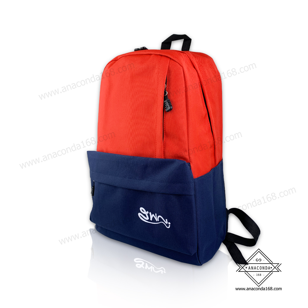 กระเป๋าเป้สะพายหลัง สีทูโทน ( 2Tone Bag ) ทำโลโก้