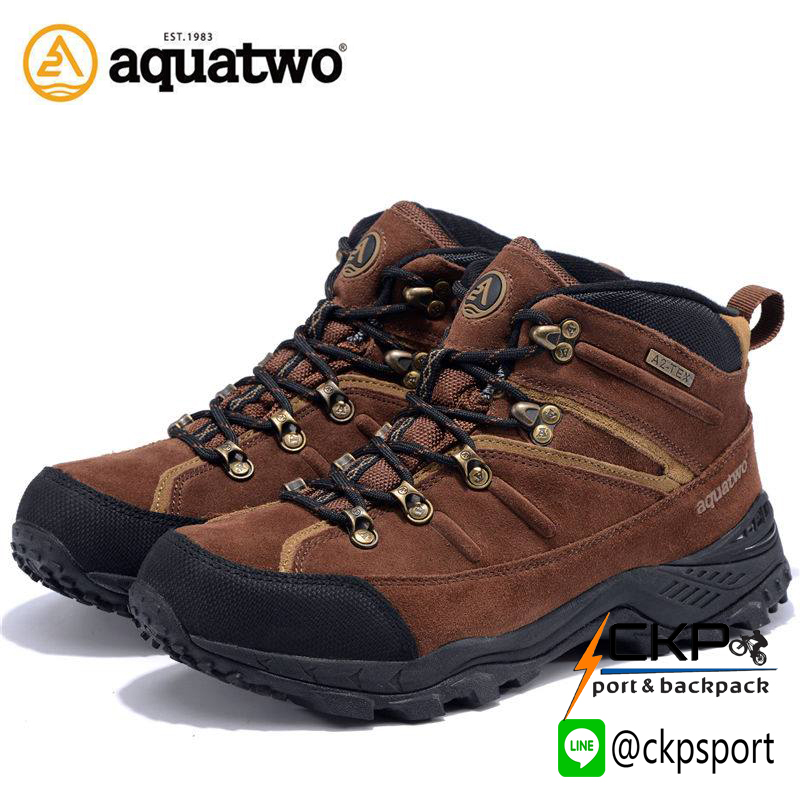 รองเท้าเดินป่ากันน้ำ Aquatwo Hiking S934 สีน้ำตาลเข้ม