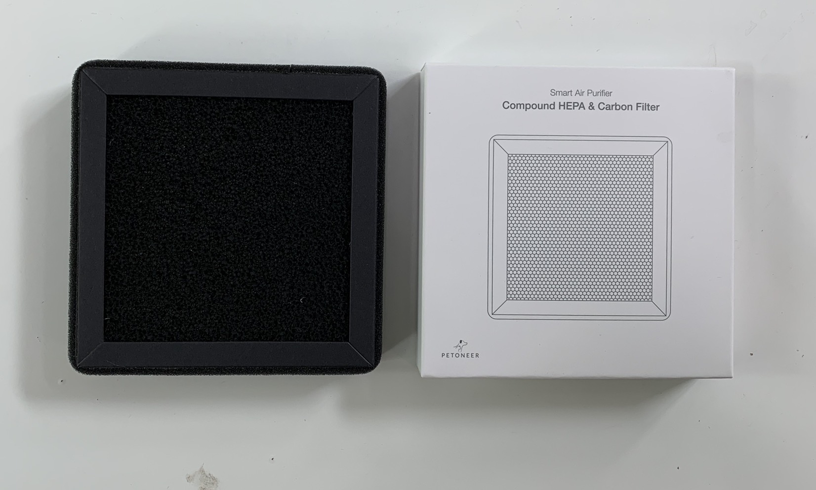 แผ่นกรอง Compound HEPA & Carbon Filter สำหรับเครื่องฟอกอากาศและกำจัดกลิ่น PETONEER Air Master