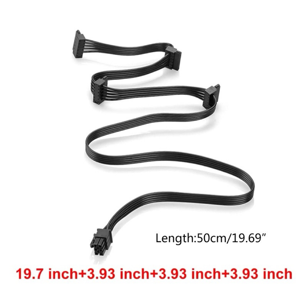 Power Cable PCI E 6 Pin ATX ตัวผู้ 1 เป็น 4 SATA ตัวเมีย คุณภาพสูง สําหรับ Corsair RM650X RM750X RM850X