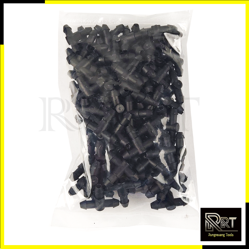 SP ข้อต่อสามทางสายไมโคร T 4มม.ใส่กับสาย PE ขนาด 5-7 มิลลิเมตร (แพ็ค 100 ตัว)