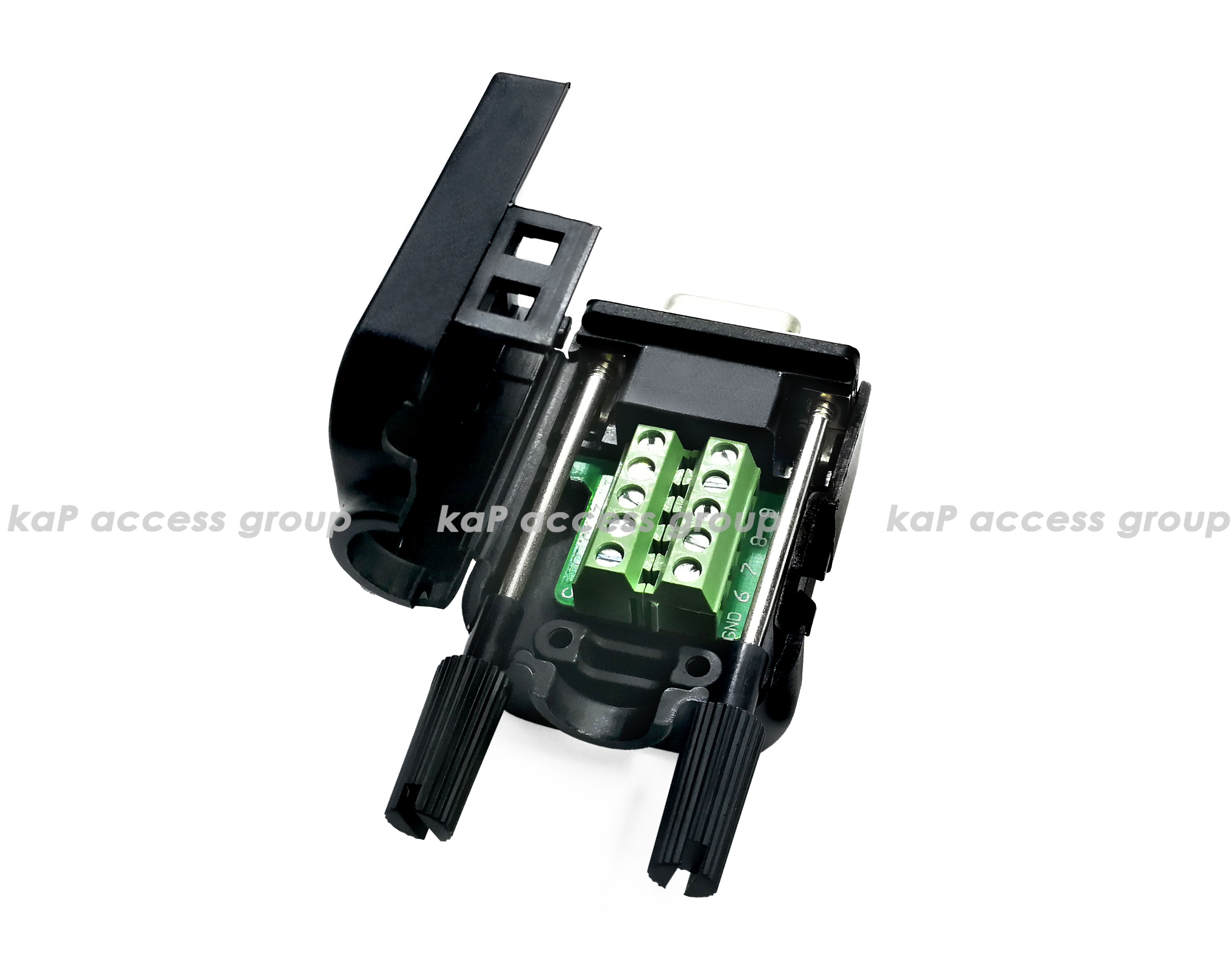 ชุดหัว DB9 Pin RS232 Serial (F) ตัวเมีย แบบขันน๊อตเข้าสาย พร้อมฝาปิด