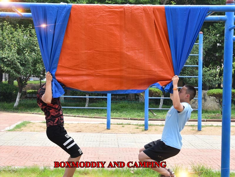 ผ้าใบกันฝน ผ้าใบรถคอก ฟลายชีท กันแดด กันฝน TARP หนา แข็งแรง ทนทาน ราคาถูก ขนาด 3x5เมตร