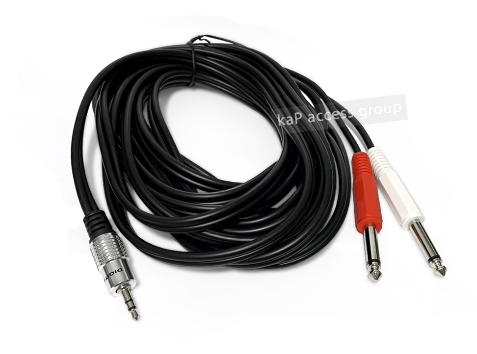 3.5mm Stereo to Y 6.5mm 1/4" Mono Cable ความยาว 5เมตร