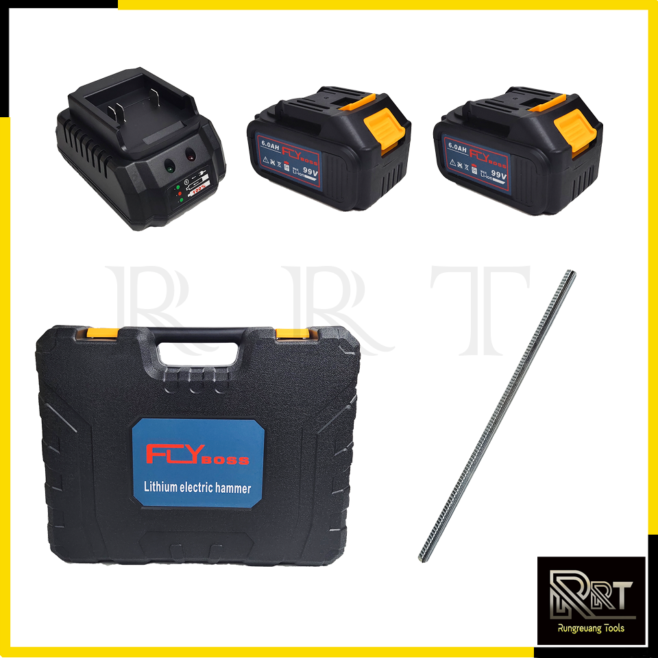 FLYBOSS สว่านไร้สายโรตารี่ 3 ระบบ 99V สว่านแบตโรตารี่