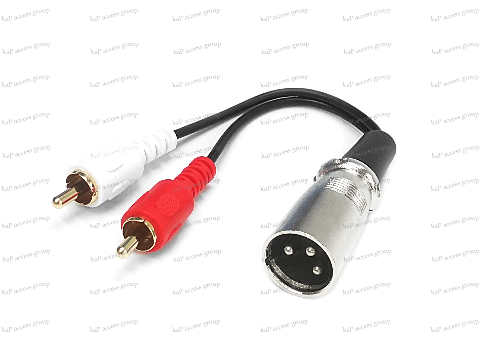 XLR (Male) to 2-RCA (Male) Cable (12cm)