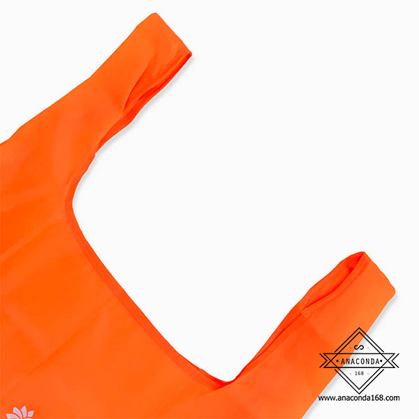 กระเป๋าช้อปปิ้งพับเก็บได้ สีพื้น (Shopping Bag) สกรีนโลโก้