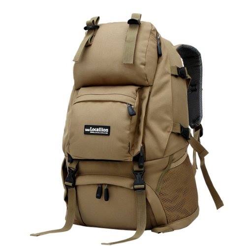 Local Lion เป้สะพายหลัง backpack ขนาด 60L รุ่น061 สีกากี แถมฟรี มีดการ์ด