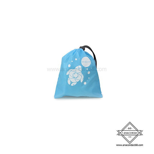 กระเป๋าผ้าร่มหูรูดสะพายหลัง ถุงผ้าหูรูด 2 ขนาด สกรีนโลโก้