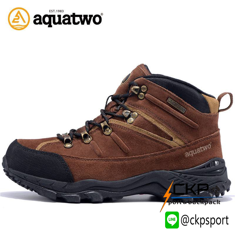 รองเท้าเดินป่ากันน้ำ Aquatwo Hiking S934 สีน้ำตาลเข้ม