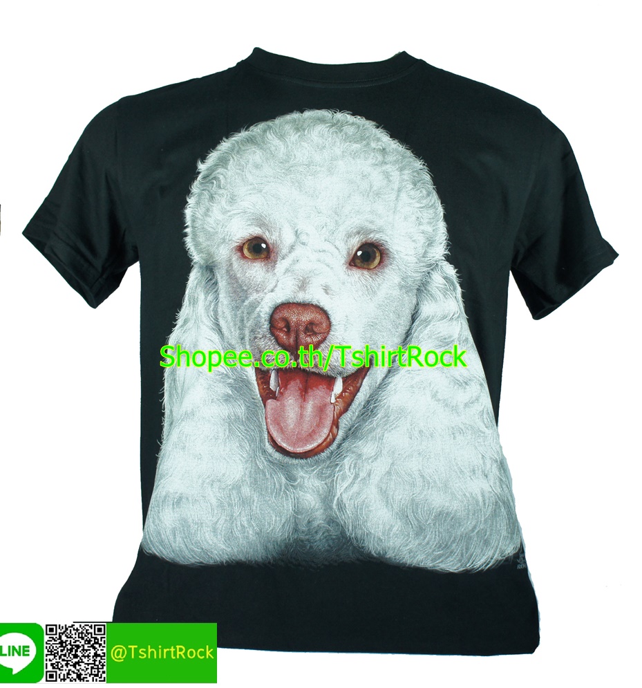 เสื้อลาย หน้าสุนัข พุดเดิ้ล poodle dog เต็มหน้า เสื้อยืด สกรีนหน้าหลัง ไซร์ยุโรป RCA259
