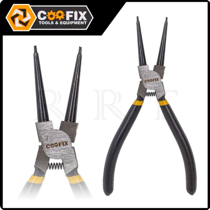 COOFIX คีมคีบแหวนปากตรง 7 นิ้ว รุ่น CFH-A01114 ขนาด 180 mm. ผลิตจากเหล็กกล้าคาร์บอน (ผิวชุบนิกเกิล) ด้ามเสริมยาง