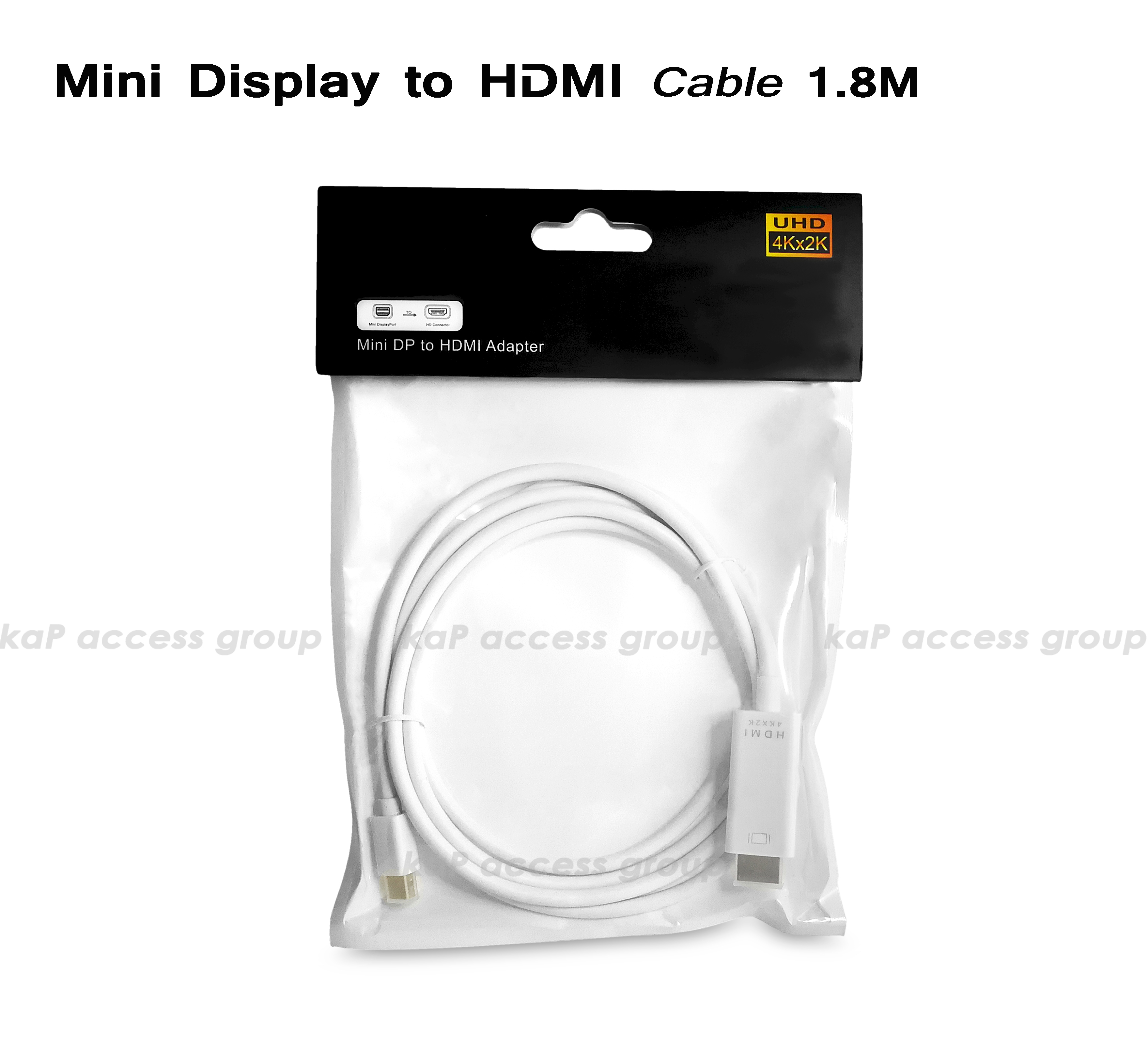 สาย Mini Dispaly to HDMI ความยาว 1.8เมตร (4K)