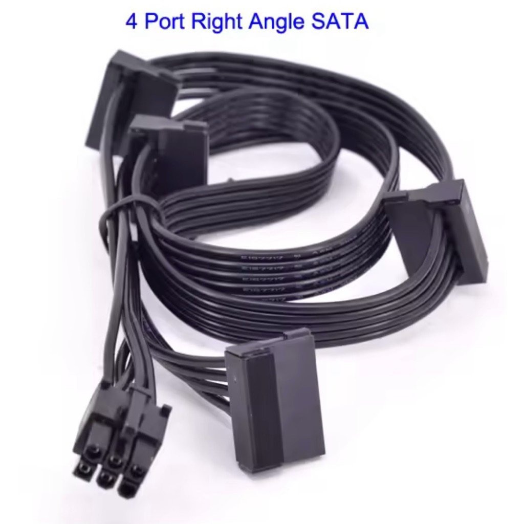 Power Cable PCI E 6 Pin ATX ตัวผู้ 1 เป็น 4 SATA ตัวเมีย คุณภาพสูง สําหรับ Corsair RM650X RM750X RM850X