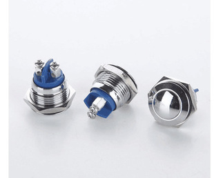 สวิทย์กดติดปล่อยดับ 16mm แป้นบอลขาสกรู แสตนเลส ทนแอมป์สูง