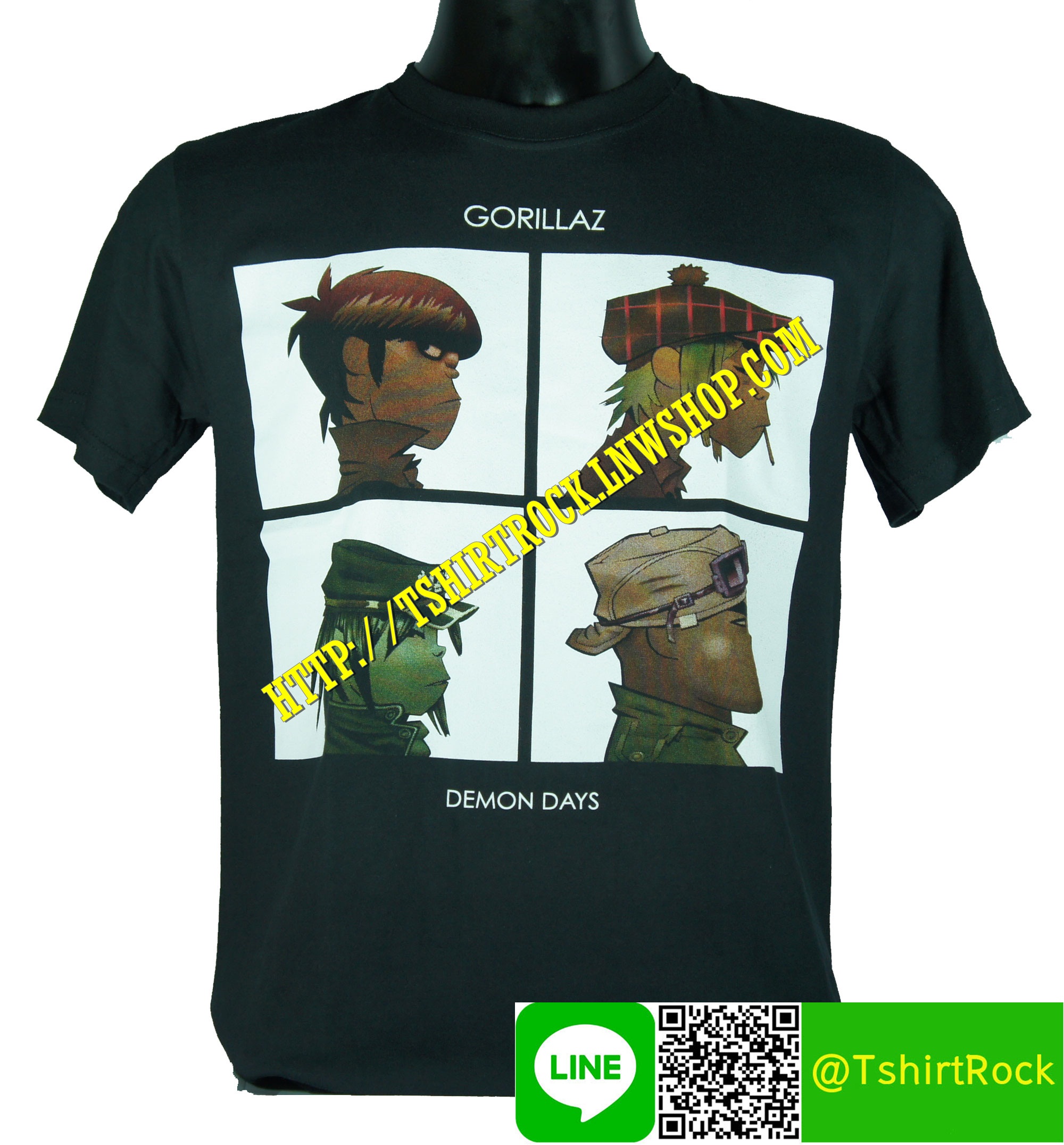 GORILLAZ เสื้อยืดวงร็อค เมทัล ดนตรี เสื้อวงกอริลลาซ GRL585
