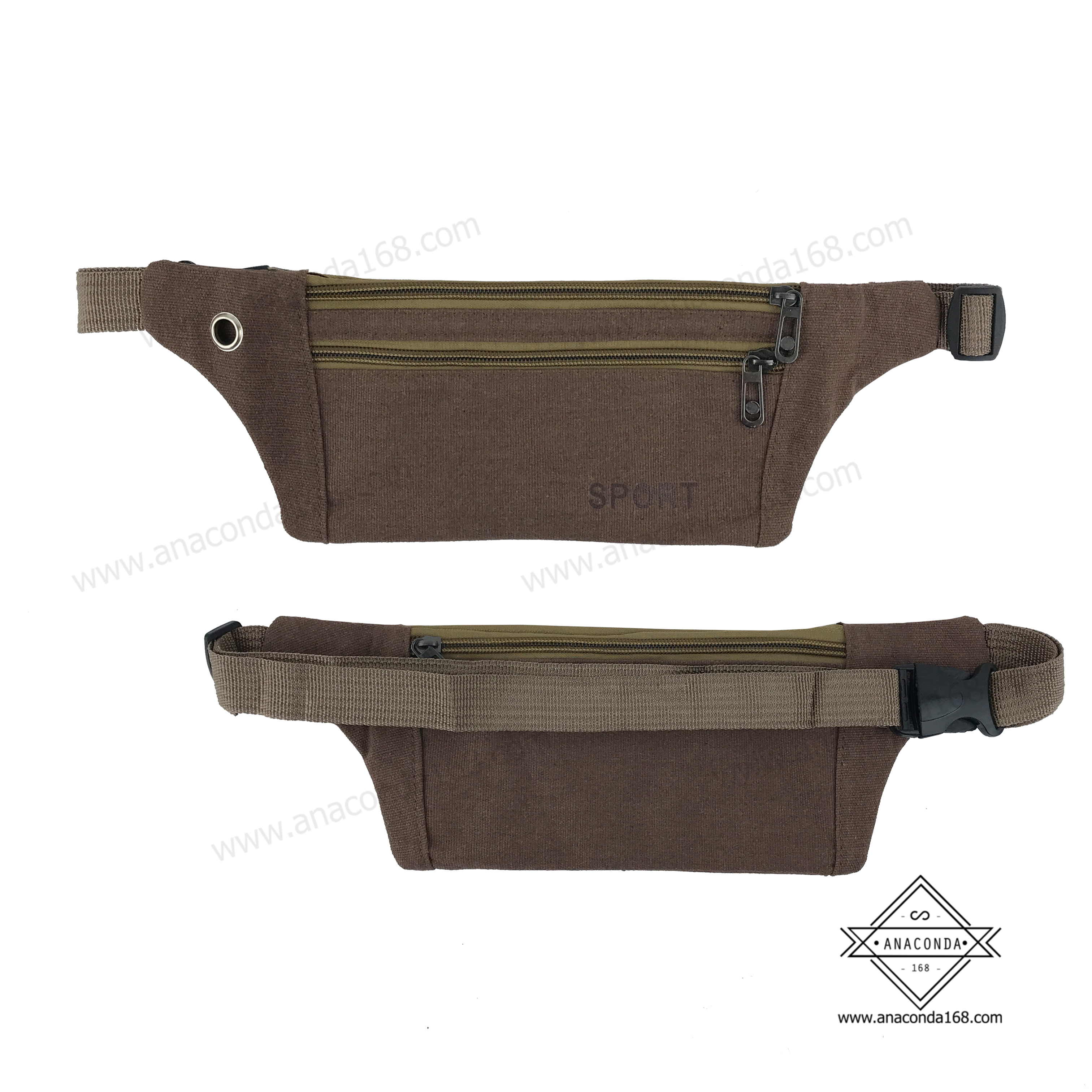 กระเป๋าคาดอก-คาดเอว Sport 3ซิป ผ้าแคนวาส V.1