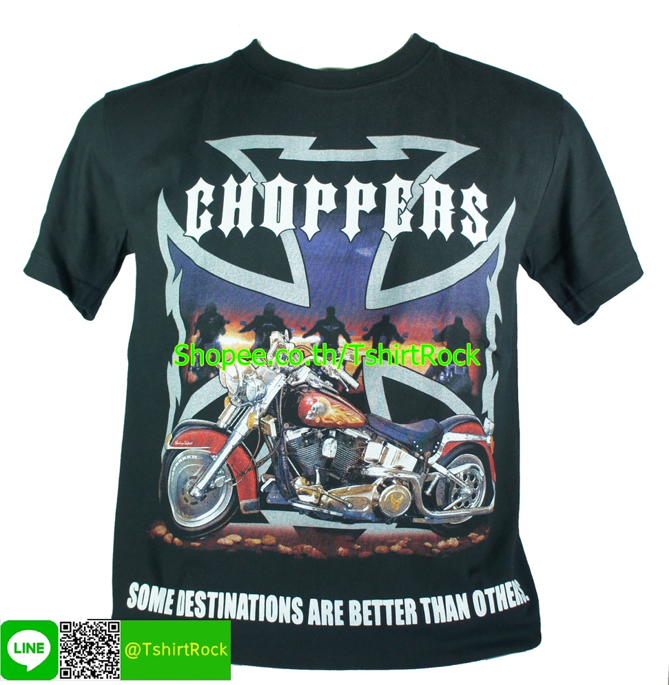 เสื้อลาย ไบค์เกอร์ อินเดียแดง มอเตอร์ไซด์ ช็อปเปอร์ เสื้อยืด สกรีนหน้าหลัง RCH82