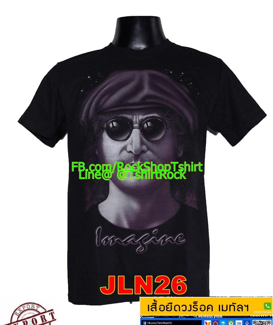 เสื้อยืดวง John Lennon เสื้อร็อค เสื้อวง เมทัล JLN26