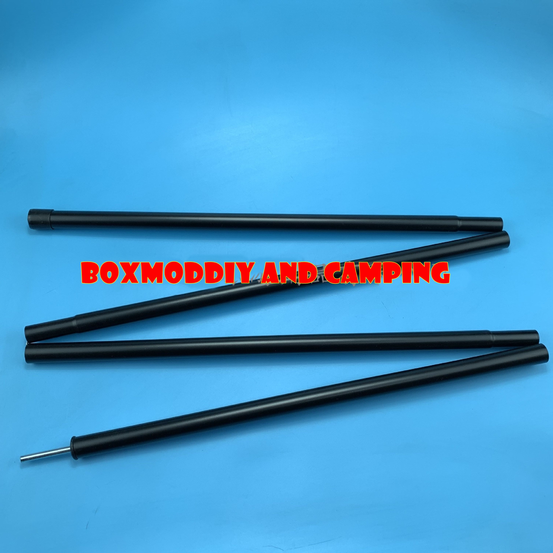 เสาฟลายชีท เสาผ้าใบกันฝน เสาtarp สีดำ เหล็กหนา มีสลิงยึดทั้ง4ท่อน ขนาด19มม. มี4ท่อน ต่อได้1เสา เสาสูง1.8เมตร มีตัวกันฟ้าผ่าแถมให้ ราคา220บาท