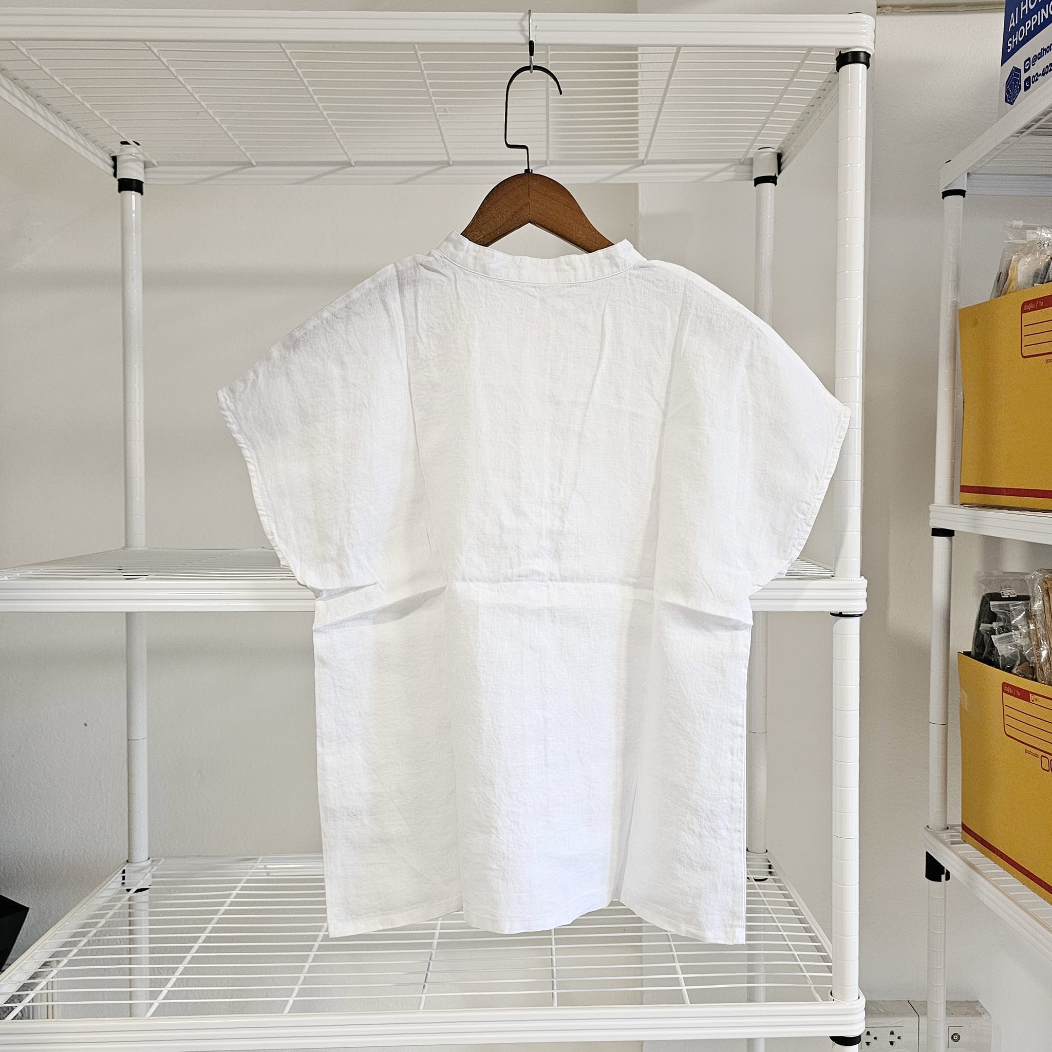 เสื้อลินินแท้คอจีน