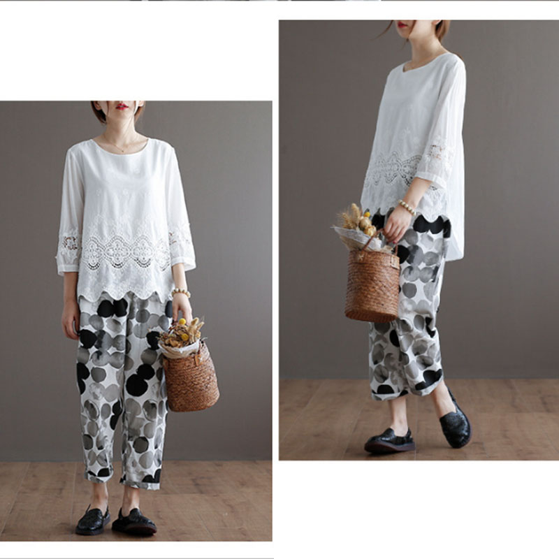 เสื้อฝ้ายสีขาวฉลุลูกไม้