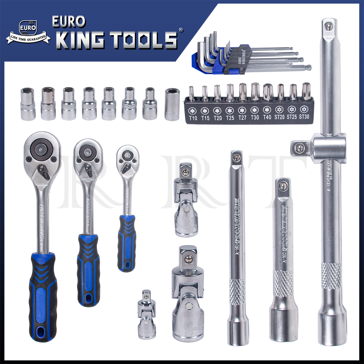 EURO KING TOOLS ชุดบล็อก 150 ตัวชุด บล็อกชุด 1/2" 1/4" 3/8" 6 เหลี่ยม ครบชุด
