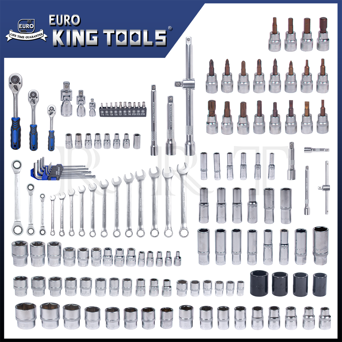 EURO KING TOOLS ชุดบล็อก 150 ตัวชุด บล็อกชุด 1/2" 1/4" 3/8" 6 เหลี่ยม ครบชุด