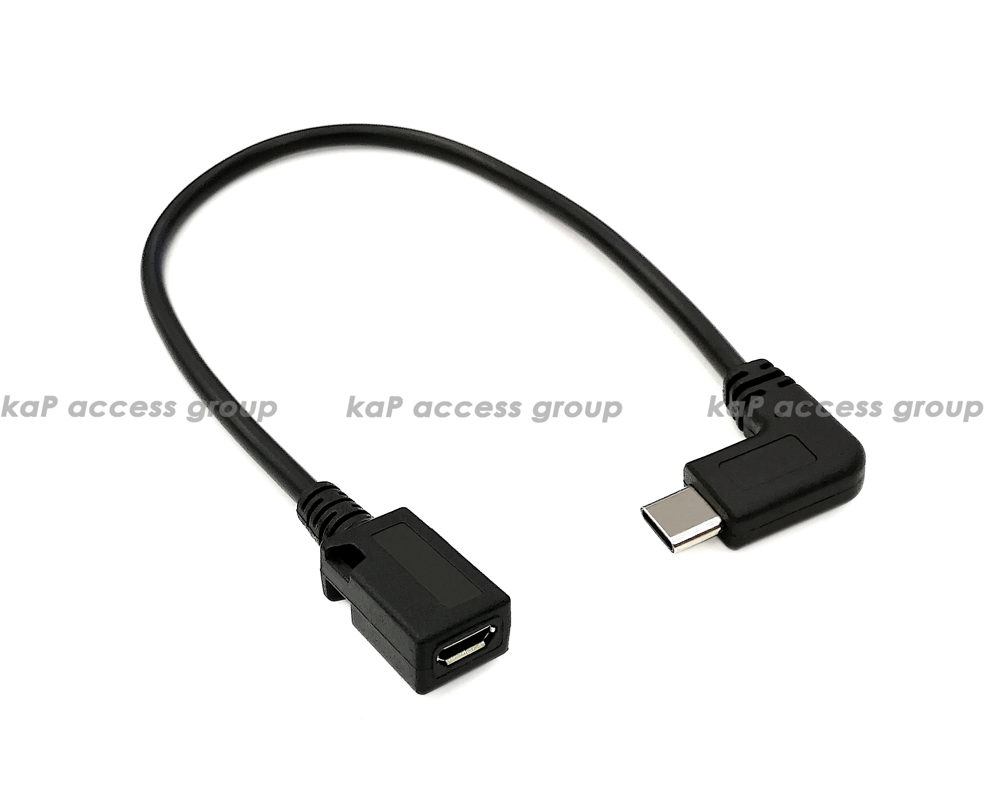 USB Type C (Male) 90 Degree to USB Micro (Female) Cable (30cm)