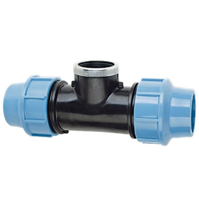 สามทางเกลียวใน (Female Tee) HDPE แบบสวมอัด