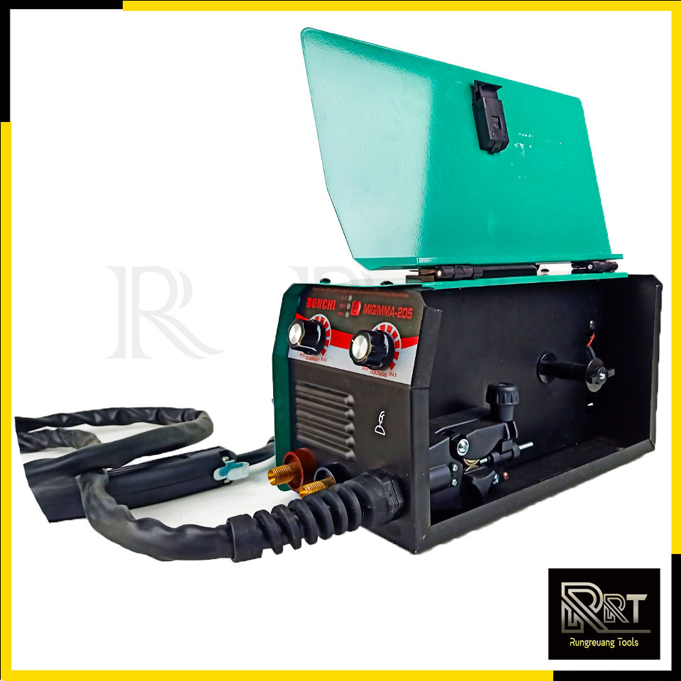 BONCHI ตู้เชื่อม MIG ไม่ใช้แก๊ส รุ่น MIG-205 + ลวดฟลักซ์คอร์ 0.8มิล 1กก.