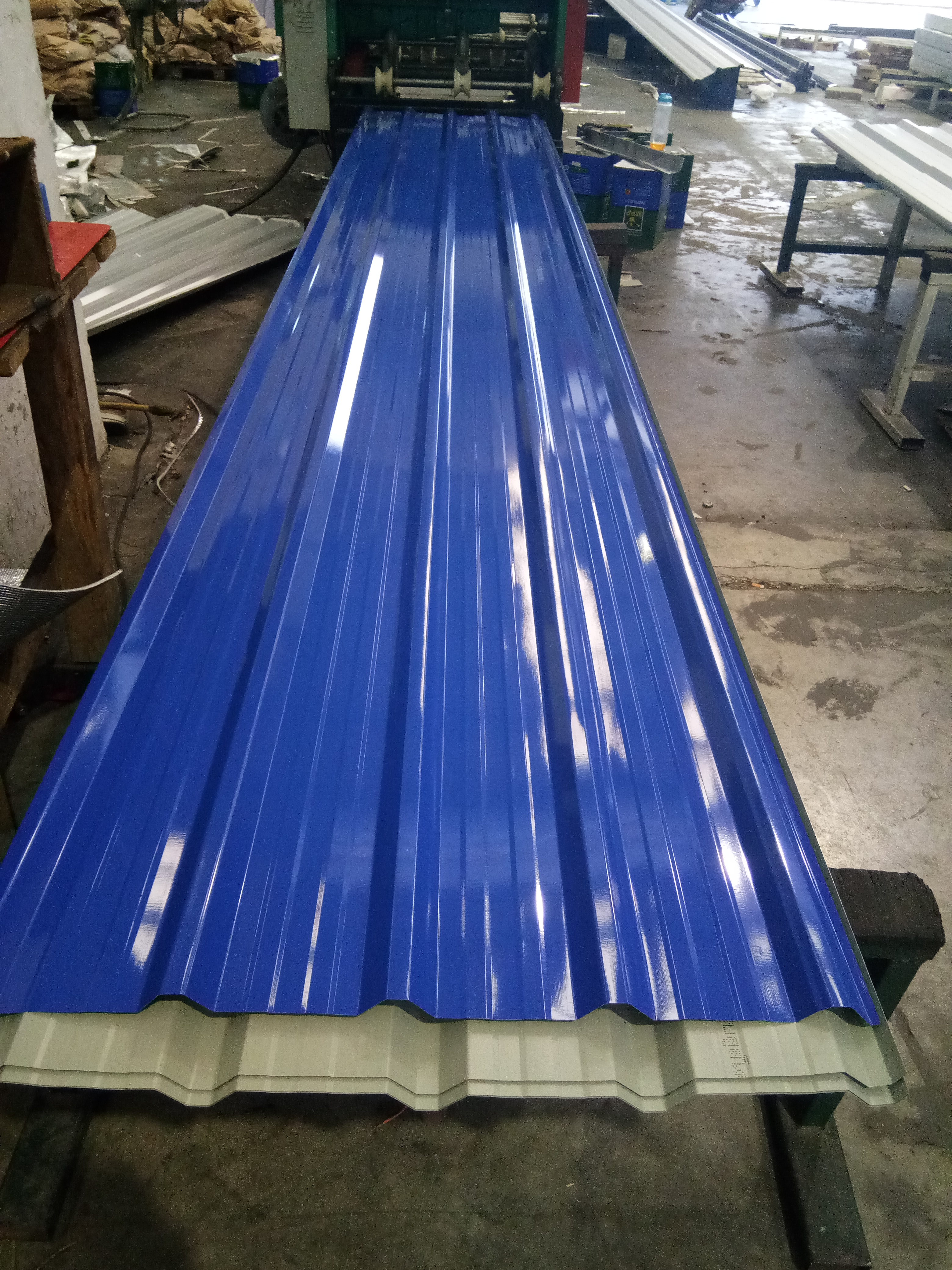 เมทัลชีทแผ่นตรงสีน้ำเงินหนา0.35มิล หน้ากว้าง 76 ซม./เมตรละ