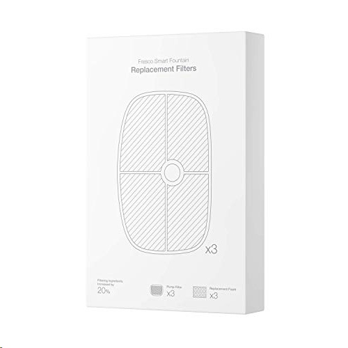 ไส้กรองรุ่นใหม่ สำหรับน้ำพุแมวแบบกรองน้ำอัจฉริยะ PETONEER FRESCO PRO WIFI/ ULTRAพร้อมโฟมกันฝุ่นและตาข่ายมุ้ง (แพ็ค 3 ชุด )