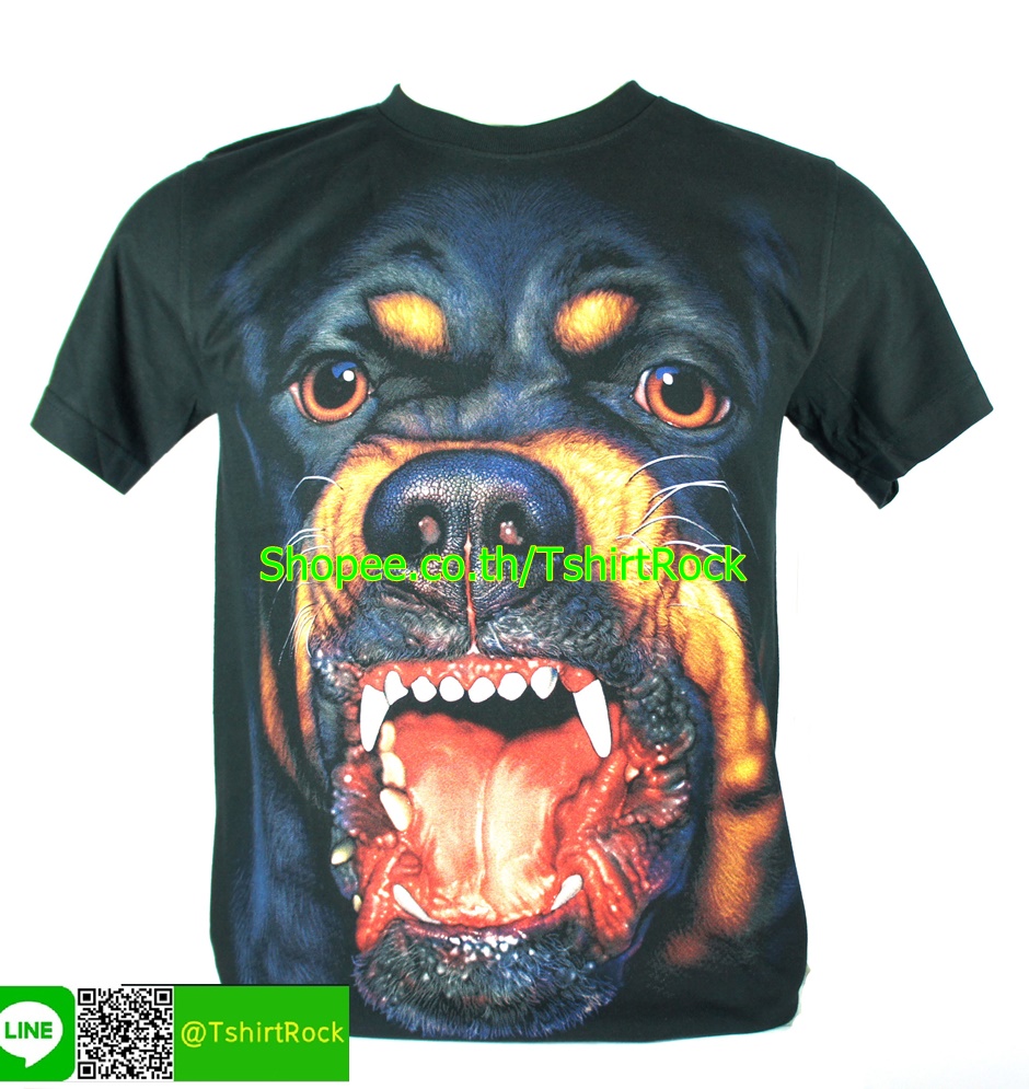 เสื้อลาย หน้าสุนัข ร็อคไวเลอร์ rottweiler dog เต็มหน้า เสื้อยืด สกรีนหน้าหลัง RCA258
